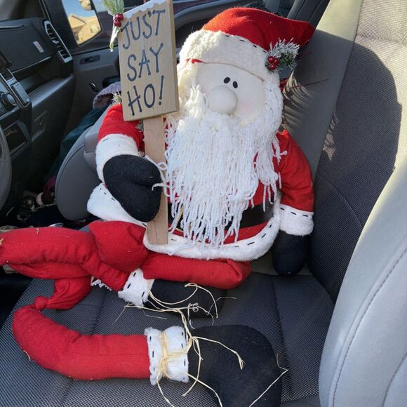 Santa Claus 24” Just Say Ho! Plush Home Decor  Long Legs - Picture 4 of 8